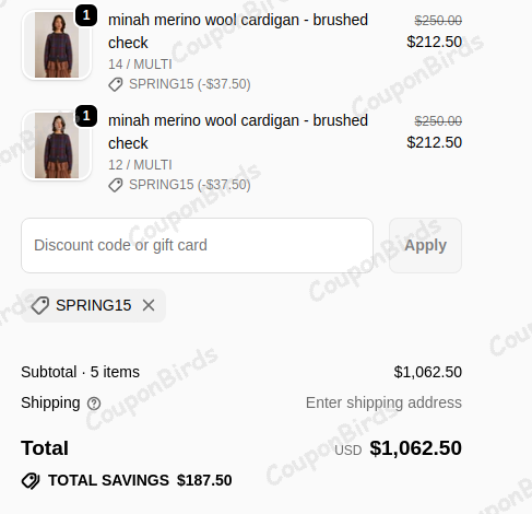 15% Damson Madder Promo Code Verification Screenshot