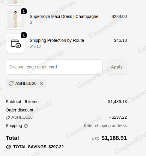 20% Rumored Promo Code Verification Screenshot