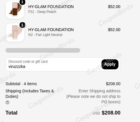 10% Natasha Denona Promo Code Verification Screenshot