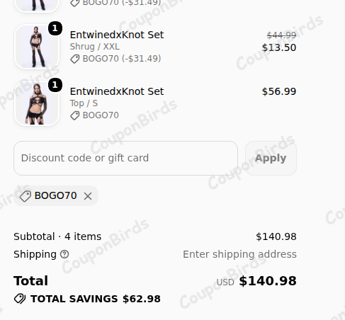 70% BADINKA Promo Code Verification Screenshot