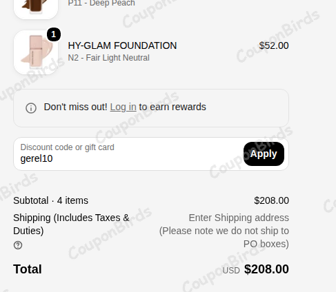 10% Natasha Denona Promo Code Verification Screenshot