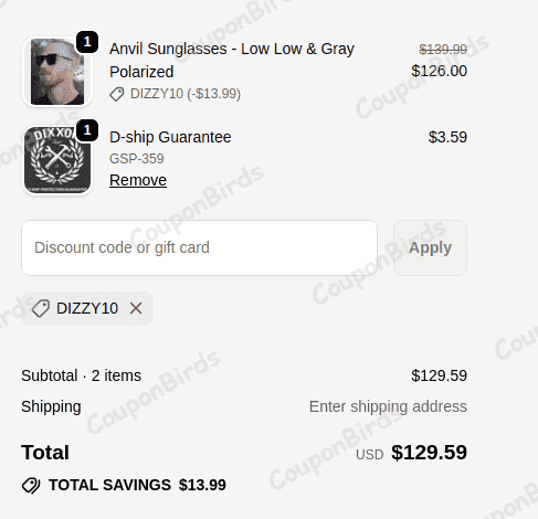 10% Dixxon Promo Code Verification Screenshot