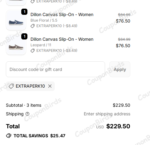 10% Xero Shoes Promo Code Verification Screenshot
