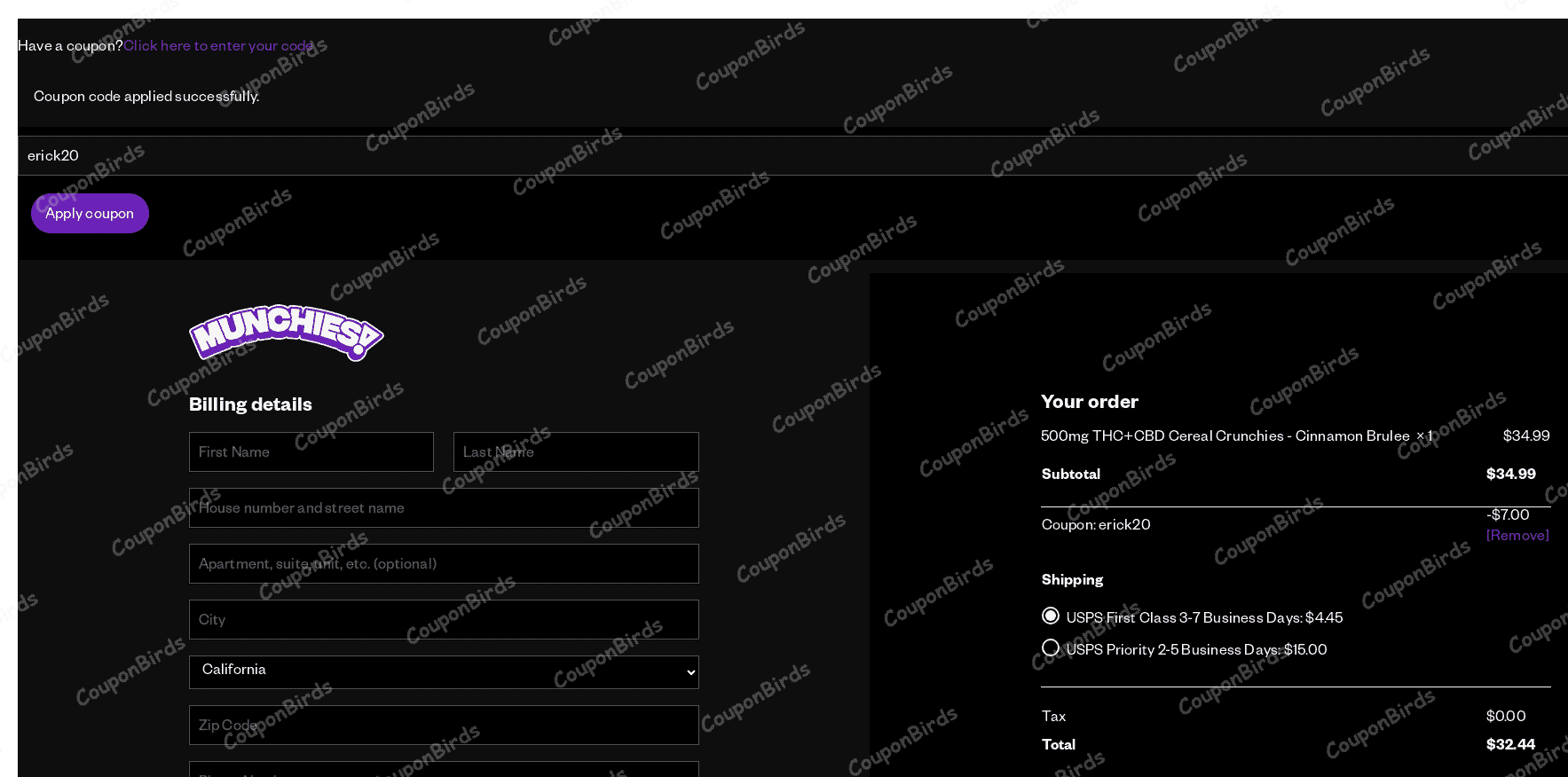 20% Delta Munchies Promo Code Verification Screenshot
