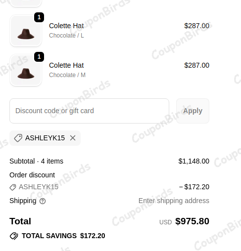 15% Janessa Leone Promo Code Verification Screenshot