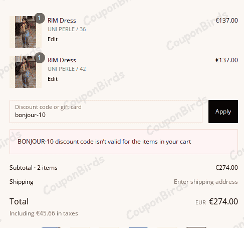 10% Rouje Promo Code Verification Screenshot