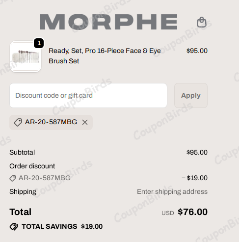 20% Morphe Promo Code Verification Screenshot
