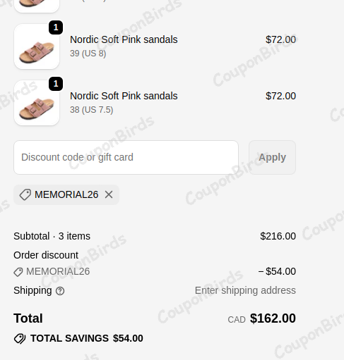 25% the Spanish sandal company Promo Code Verification Screenshot