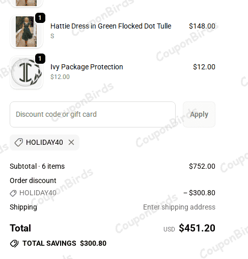 40% Ivy City Co Promo Code Verification Screenshot