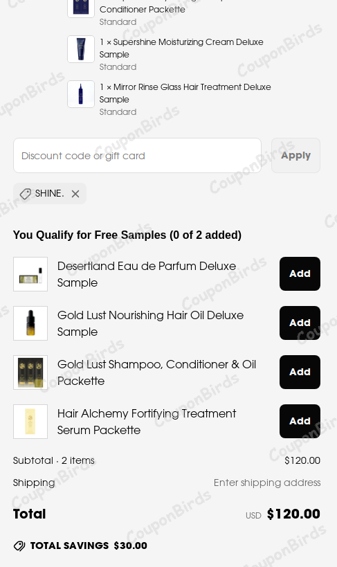 20% Oribe Promo Code Verification Screenshot