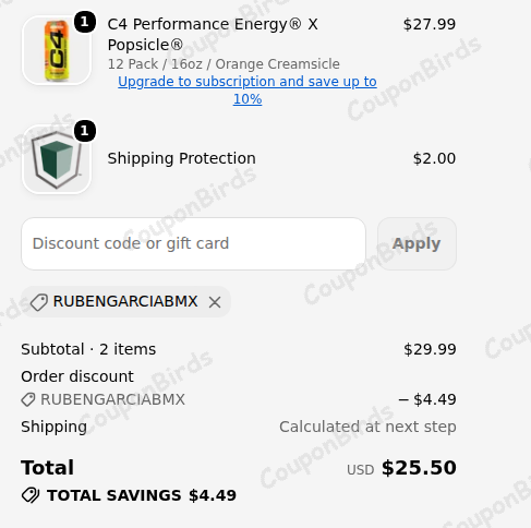 15% Cellucor Promo Code Verification Screenshot