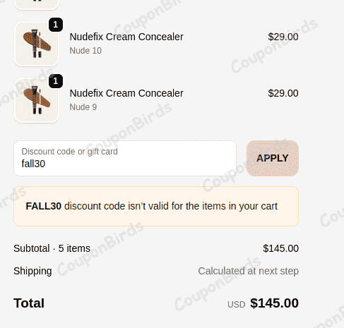 30% Nudestix Promo Code Verification Screenshot