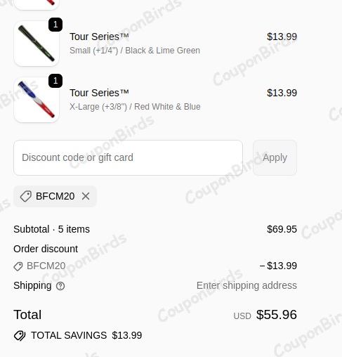 20% JumboMax Golf Grips Promo Code Verification Screenshot