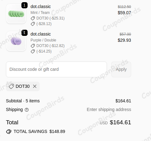 30% Dot. cards Promo Code Verification Screenshot