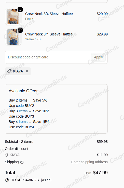 20% HALFTEE Layering Fashions Promo Code Verification Screenshot