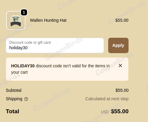 30% Morgan Wallen Promo Code Verification Screenshot