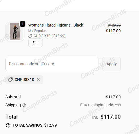 10% FITJEANS Promo Code Verification Screenshot