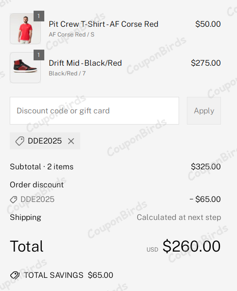 20% Piloti Promo Code Verification Screenshot