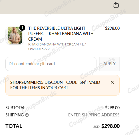 15% The Great. Promo Code Verification Screenshot