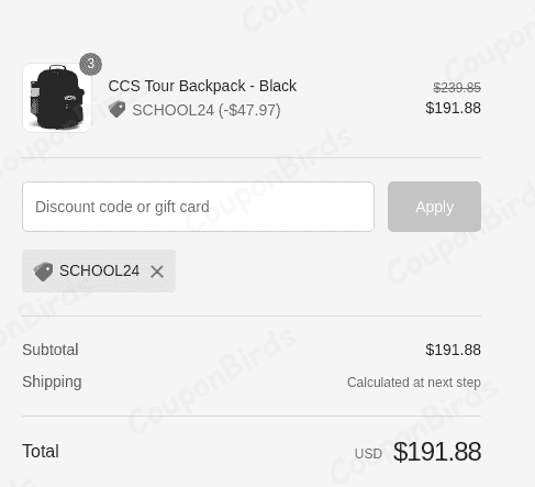 20% CCS Promo Code Verification Screenshot