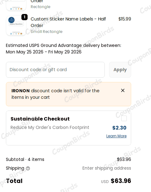 20% Name Bubbles Promo Code Verification Screenshot