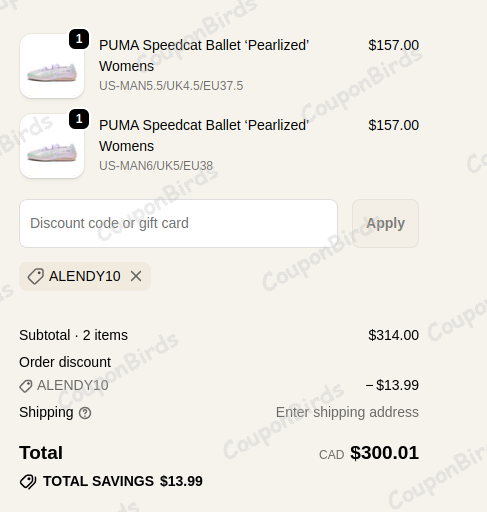 $10 KICKSOWN Promo Code Verification Screenshot