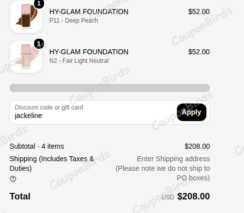 10% Natasha Denona Promo Code Verification Screenshot
