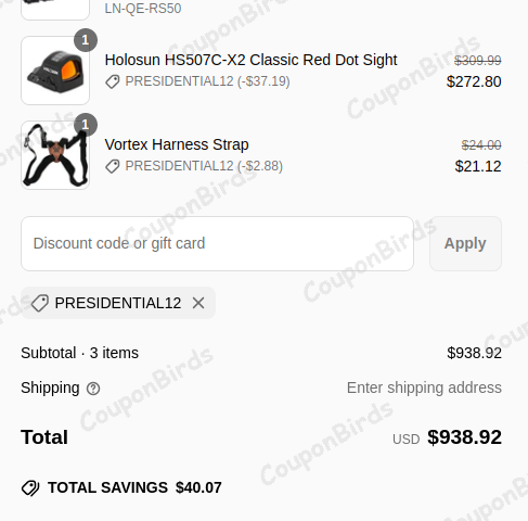 12% Optics Force Promo Code Verification Screenshot