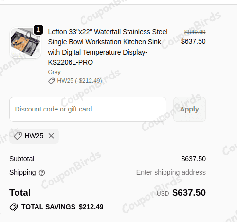 25% Leftonhome Promo Code Verification Screenshot
