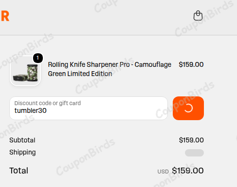 30% Tumbler Promo Code Verification Screenshot