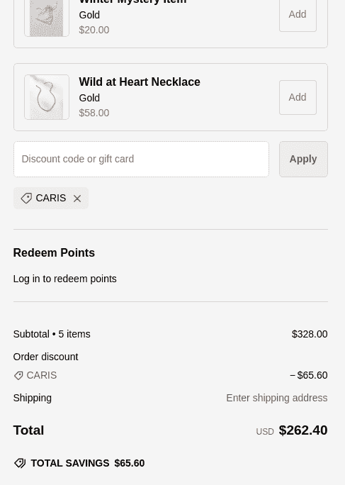 20% Uncommon James Promo Code Verification Screenshot