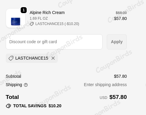 15% Ursa Major Skincare Promo Code Verification Screenshot