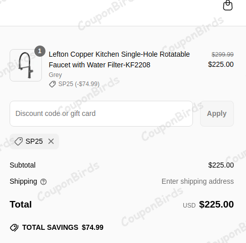 25% Leftonhome Promo Code Verification Screenshot