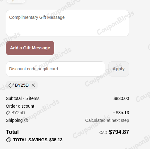$25 Brook & York Promo Code Verification Screenshot