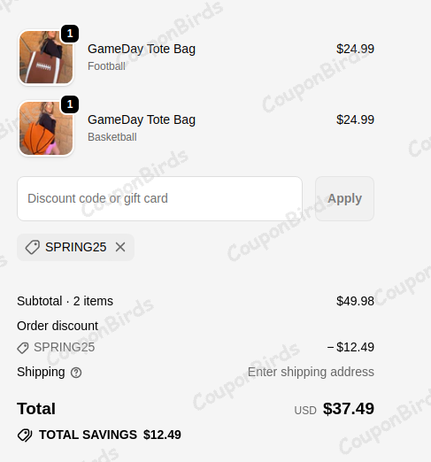 25% Ultimate Stadium Sak Promo Code Verification Screenshot