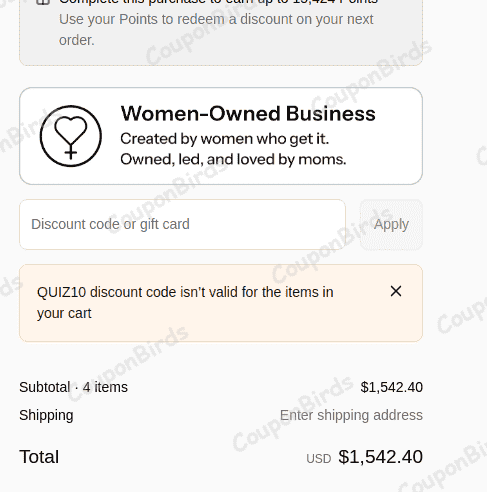 $10 Ayla Bag Promo Code Verification Screenshot