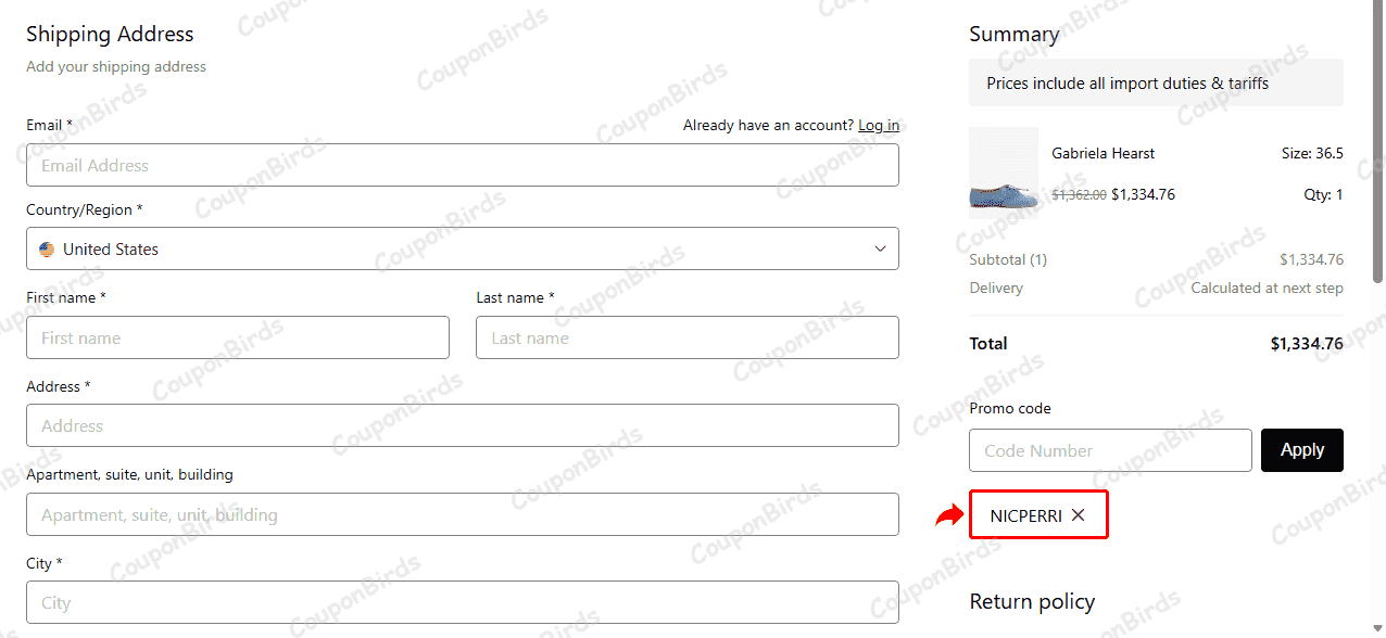 7% SENSER Promo Code Verification Screenshot