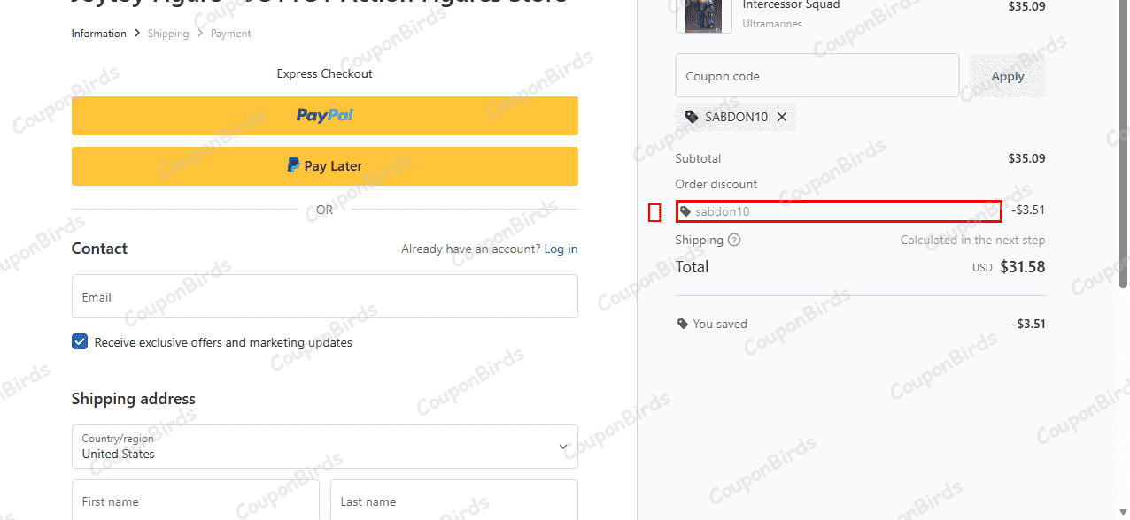 10% Joytoy Figure Promo Code Verification Screenshot