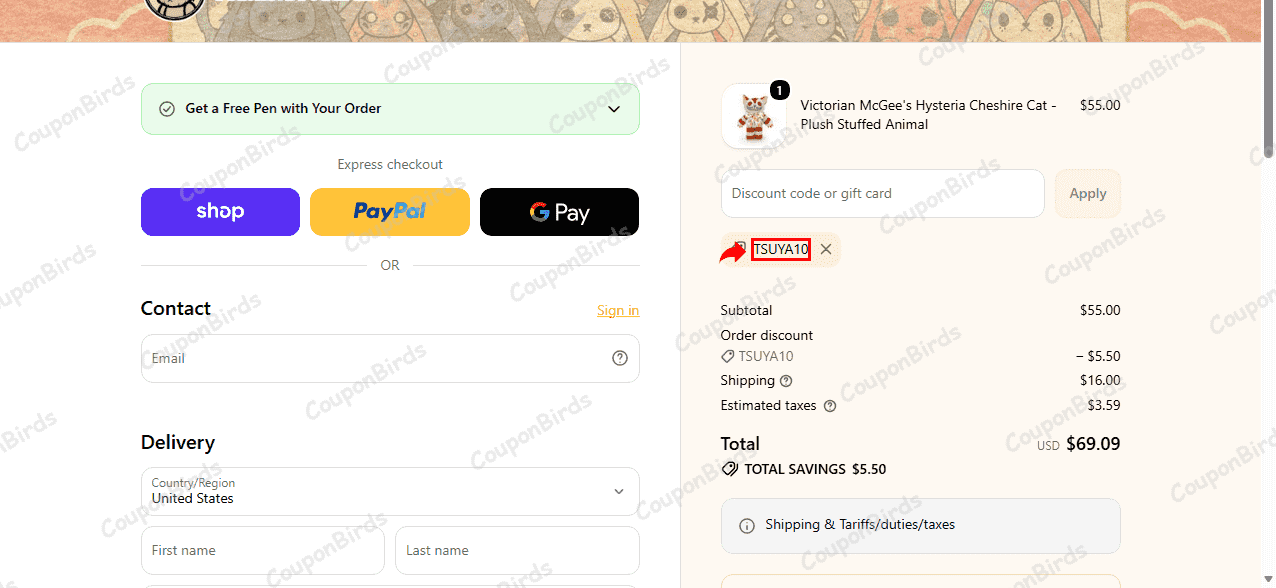 10% Plushie Dreadfuls Promo Code Verification Screenshot