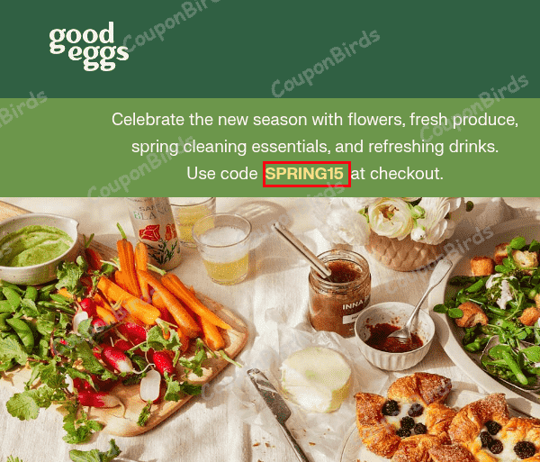 15% Good Eggs Promo Code Verification Screenshot
