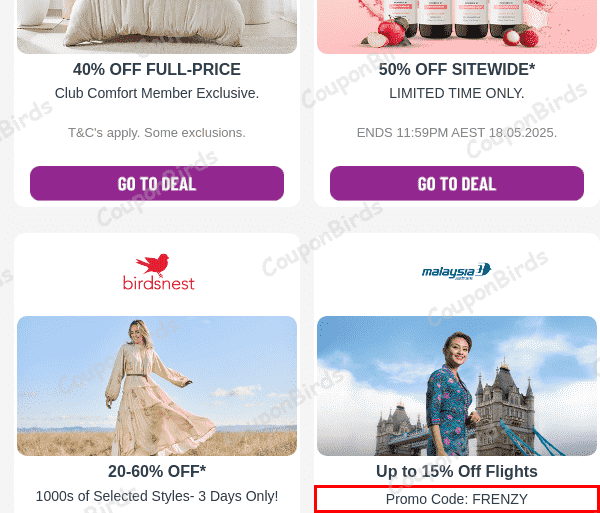 15% Malaysia Airlines Promo Code Verification Screenshot