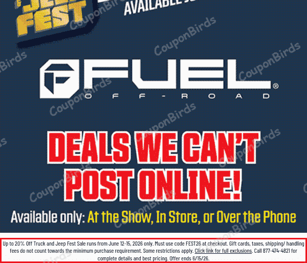 20% 4 Wheel Parts Promo Code Verification Screenshot