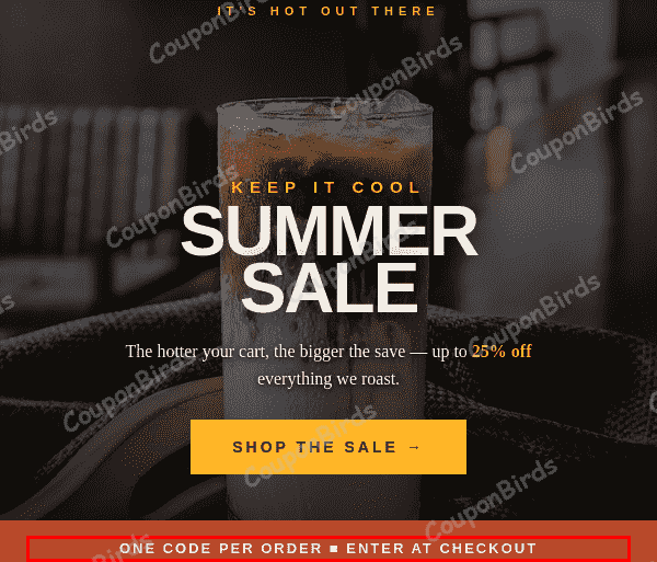 25% Stone Street Coffee Promo Code Verification Screenshot