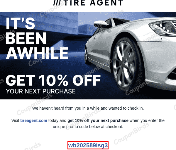 10% Tire Agent Promo Code Verification Screenshot
