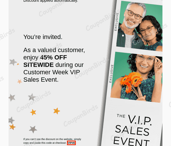 45% Foster Grant Promo Code Verification Screenshot