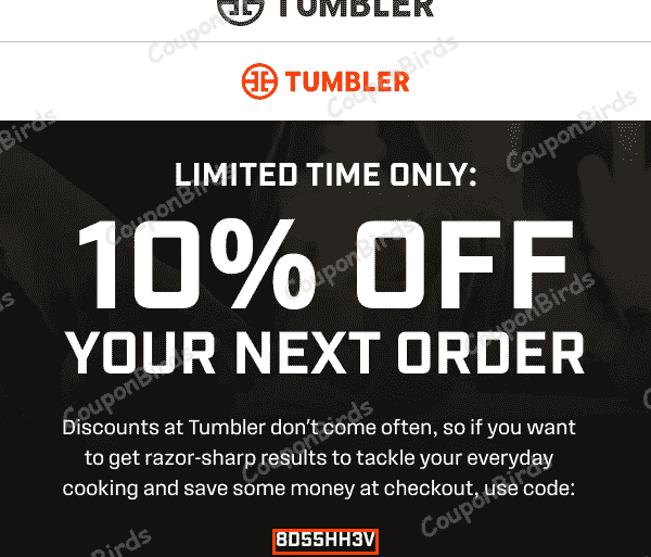 10% Tumbler Promo Code Verification Screenshot