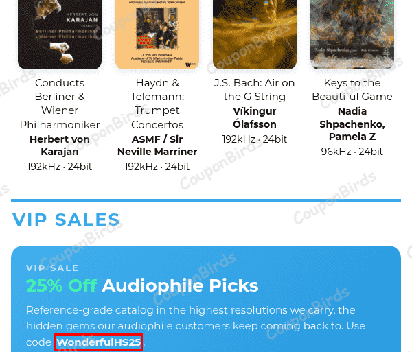 25% HDtracks Promo Code Verification Screenshot