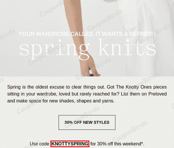 30% The Knotty Ones Promo Code Verification Screenshot
