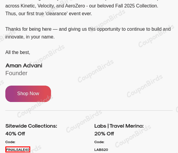 40% Ministry of Supply Promo Code Verification Screenshot