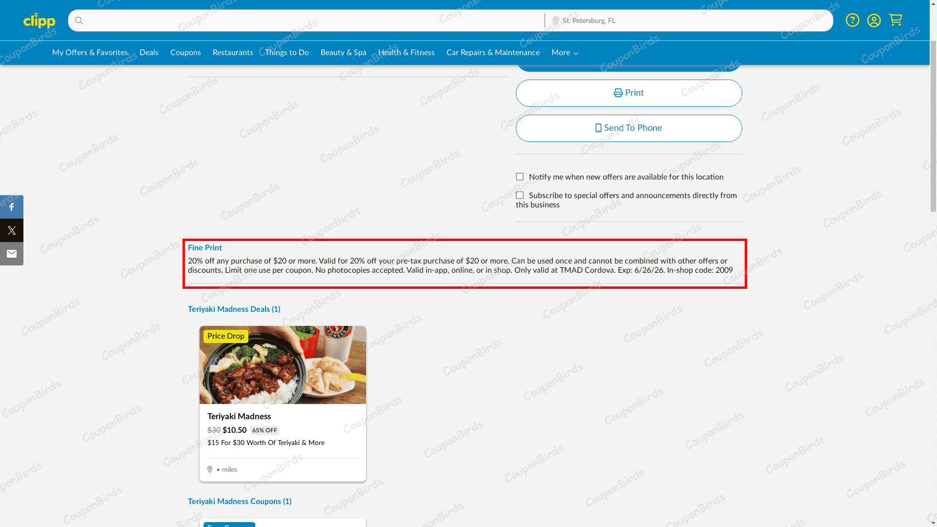20% Clipp Promo Code Verification Screenshot